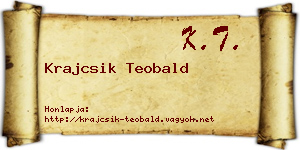 Krajcsik Teobald névjegykártya